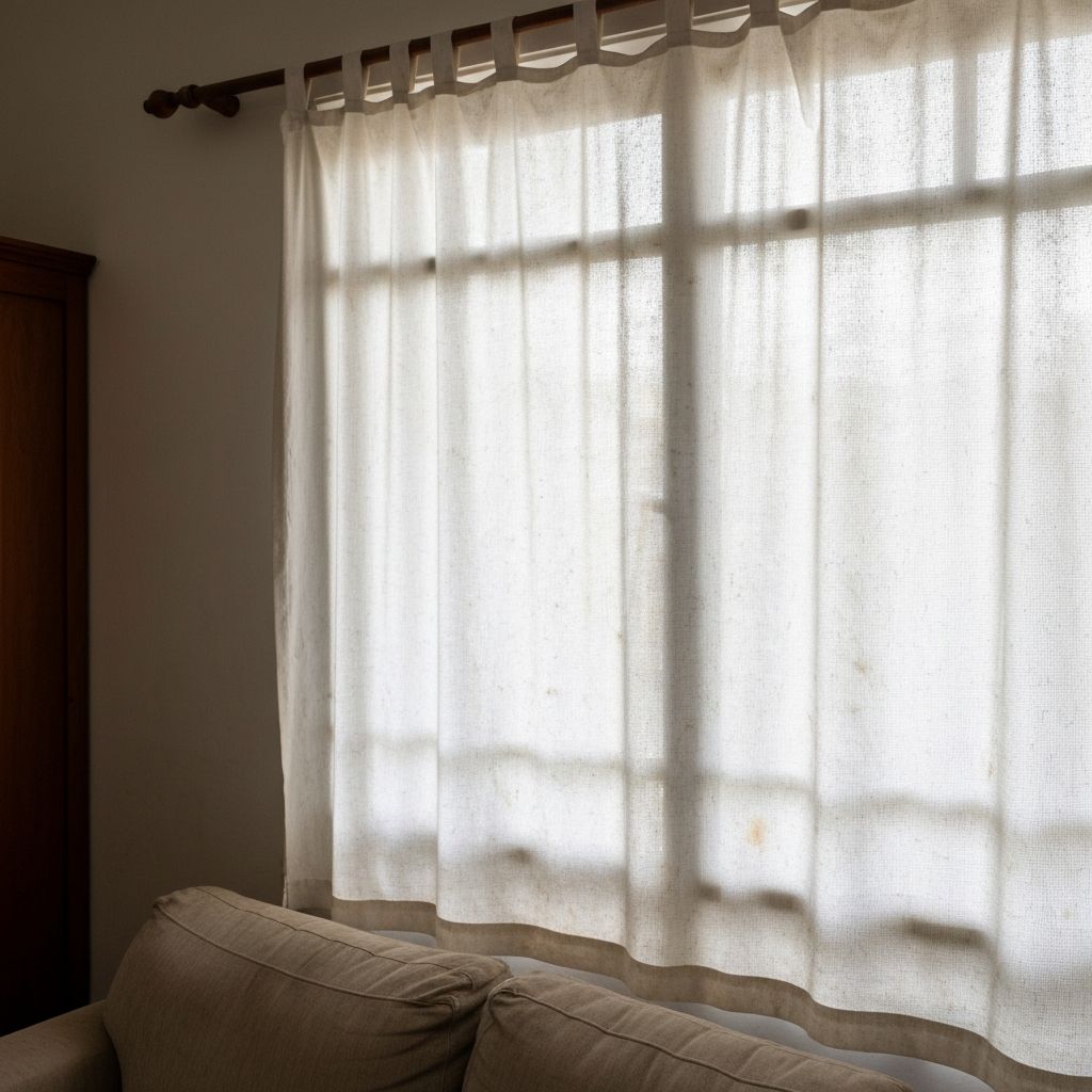 Cortina suja antes da lavagem profissional em São Paulo